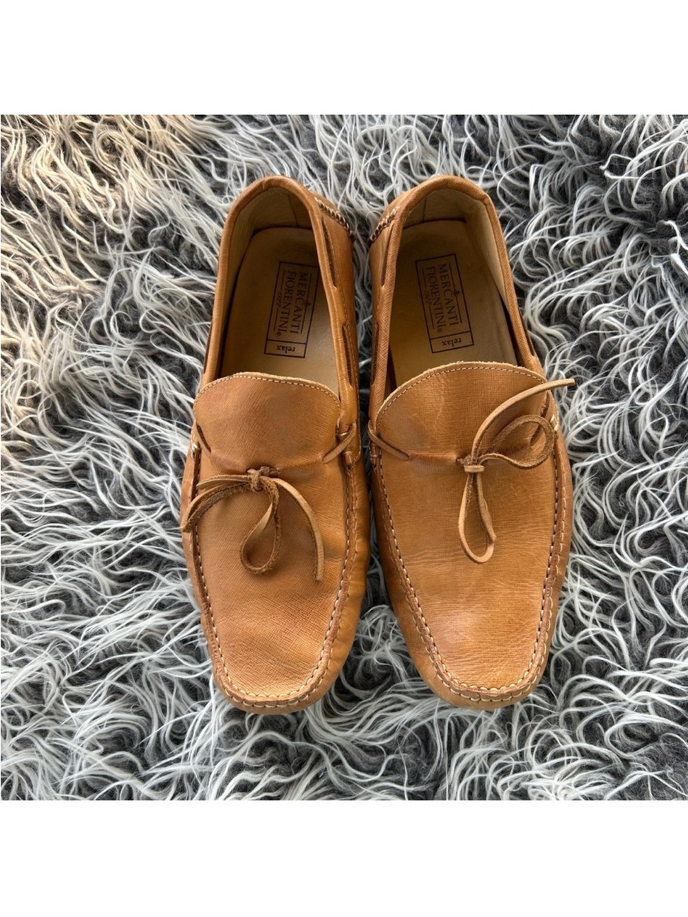 Mercanti Fiorentini Cognac Leather Driving Loafers Sz 11